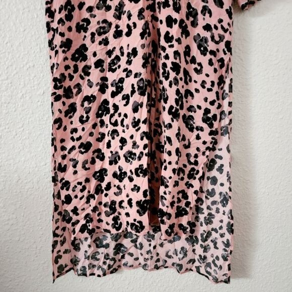 Maeve x Anthropologie Rita Pink Leopard Printed Tunic Blouse Women's Size Small - Picture 3 of 8